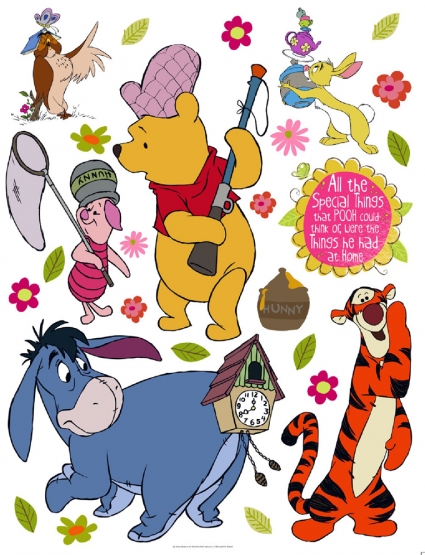 Winnie Pooh Wandtattoo Deko Set - Kinderzimmer  Disney Aufkleber