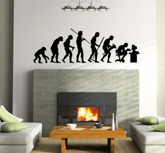 Evolution Mensch Wandtattoo Aufkleber