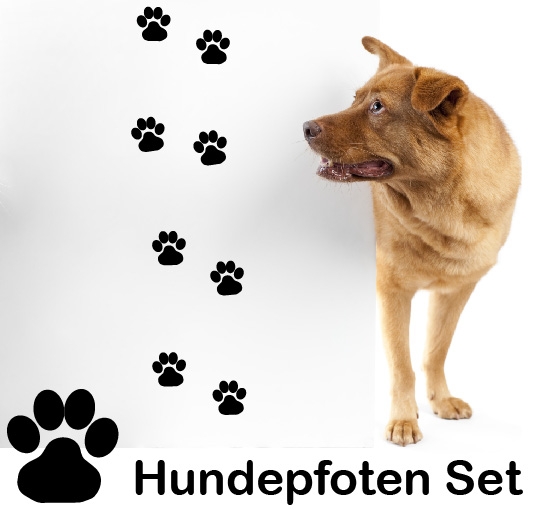 Hunde Pfoten Aufkleber Tatzen Set