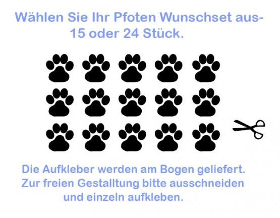 Hunde Pfoten Aufkleber Tatzen Set