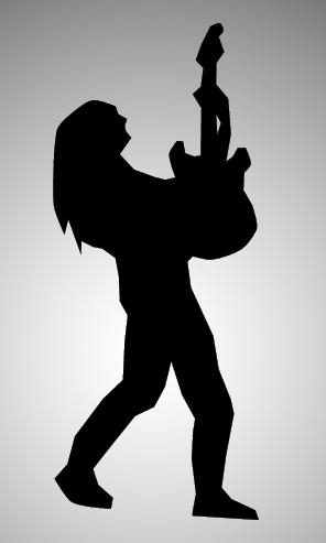 Gitarrist Musiker Rocker Wand Aufkleber