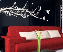 Wandtattoo - Wandsticker Design Ast mit Vögel